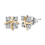 Round Cut Cubic Zirconia in 925 Sterling Silver Earrings 1
