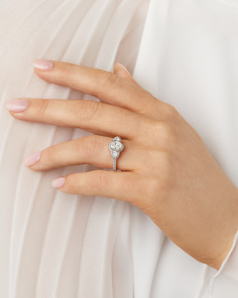Stunning 1.26 CT Oval Moissanite Engagement Ring Halo and Pave Design 4