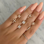 0.30 TCW Round Cut Moissanite Floral Stud Earrings in Gold 4