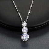 Round Cut Cubic Zirconia in 925 Sterling Silver Necklace 4
