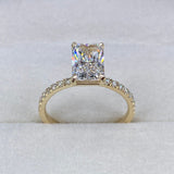 Stunning 2.30 CT Radiant Moissanite Engagement Ring with Pave Design 2