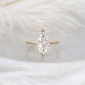 Stunning 2.80 CT Marquise Moissanite Engagement Ring with Hidden Halo Design