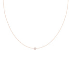 0.10 CT Round Moissanite Diamond Bezel Pendant Necklace in Solid Gold 6