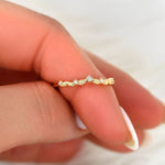 Stunning 0.07 TCW Round Moissanite Stones Leaf Nesting Metal Wedding Bands 7
