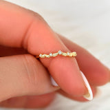 Stunning 0.07 TCW Round Moissanite Stones Leaf Nesting Metal Wedding Bands 7