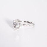 Classic 2.0 CT Oval Cut Moissanite Engagement Ring with Hidden Halo & Pave Design 2
