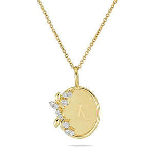 0.20 CT Round & Marquise Moissanite Diamond Secret Garden Medallion Pendant Necklace in Solid Gold