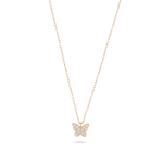 0.20 TCW Round Moissanite Diamond Butterfly Pendant Necklace in Solid Gold 1