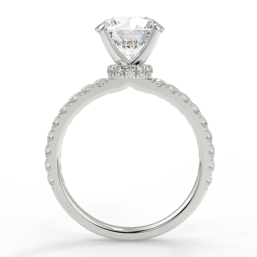 Stunning 2.0 CT Round Moissanite Engagement Ring with Pave Design 6