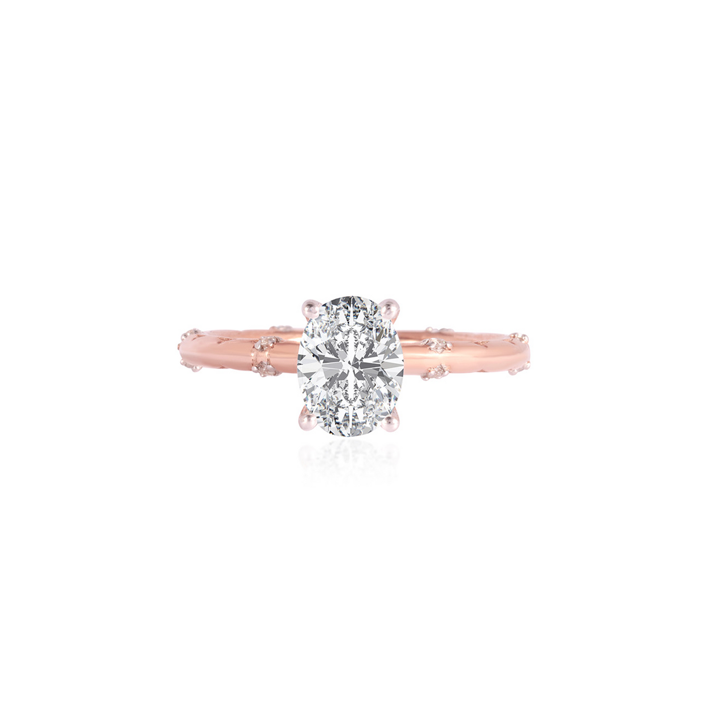 Stunning 1.0 CT Oval Moissanite Engagement Ring with Hidden Halo Design 1