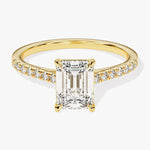 Stunning 1.0-2.0 CT Emerald Moissanite Engagement Ring with Pave Design 1