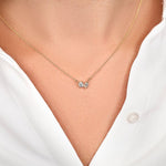 0.50 CT Round & Pear Moissanite Diamond Two Stone Pendant Necklace in Solid Gold 5
