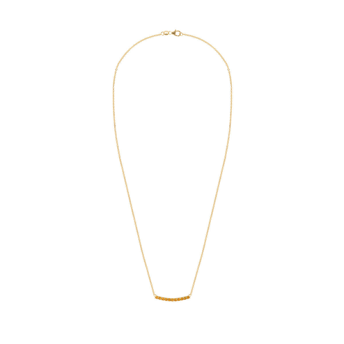 1.32 TCW Round Citrine Lab Made Diamond-November Birthstone Bar Necklace 4