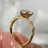 Stunning 2.0 CT Round Moissanite Engagement Ring with Dainty Pave Design 4