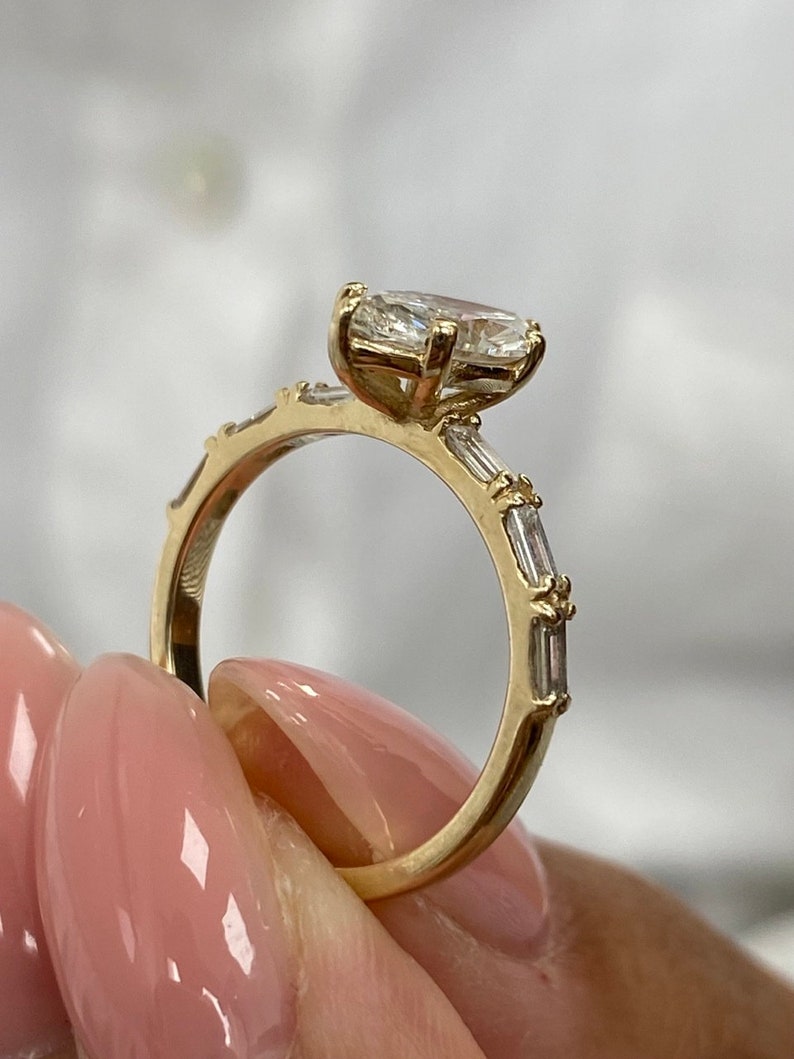 Stunning 2.0 CT Round Moissanite Engagement Ring with Dainty Pave Design 4