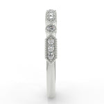 Stunning 0.15 TCW Round Moissanite Stones Milgrain Wedding Bands 7