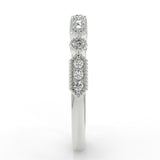 Stunning 0.15 TCW Round Moissanite Stones Milgrain Wedding Bands 7