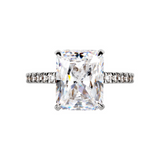Radiant Cut Solitaire Style Cubic Zirconia in 925 Sterling Silver Ring 4