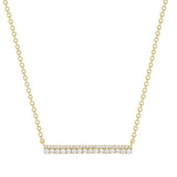 2.0 CT Round Moissanite Diamond Bar Pendant Necklace in Solid Gold 1