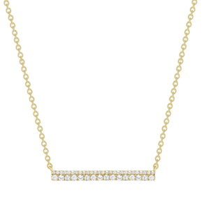 2.0 CT Round Moissanite Diamond Bar Pendant Necklace in Solid Gold