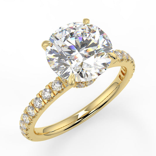 Stunning 2.0 CT Round Moissanite Engagement Ring with Pave Design 2