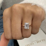 Stunning 3.0 CT Emerald Moissanite Engagement Ring with Solitaire Design 9