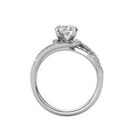Round Cut Pave & Split Shank Style Cubic Zirconia in 925 Sterling Silver Ring 4