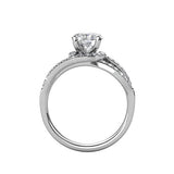 Round Cut Pave & Split Shank Style Cubic Zirconia in 925 Sterling Silver Ring 4
