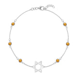 1.5 TCW Round Citrine Lab Made Diamond-November Birthstone Bracelet 4