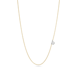 0.20 CT Round Moissanite Diamond Initial Asymmetric Necklace in Solid Gold 29