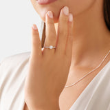 Stunning 0.78 CT Round Moissanite Engagement Ring With Pave Design 4