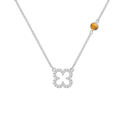 0.25 CT Round Citrine Lab Made Diamond- November Birthstone Necklace 7