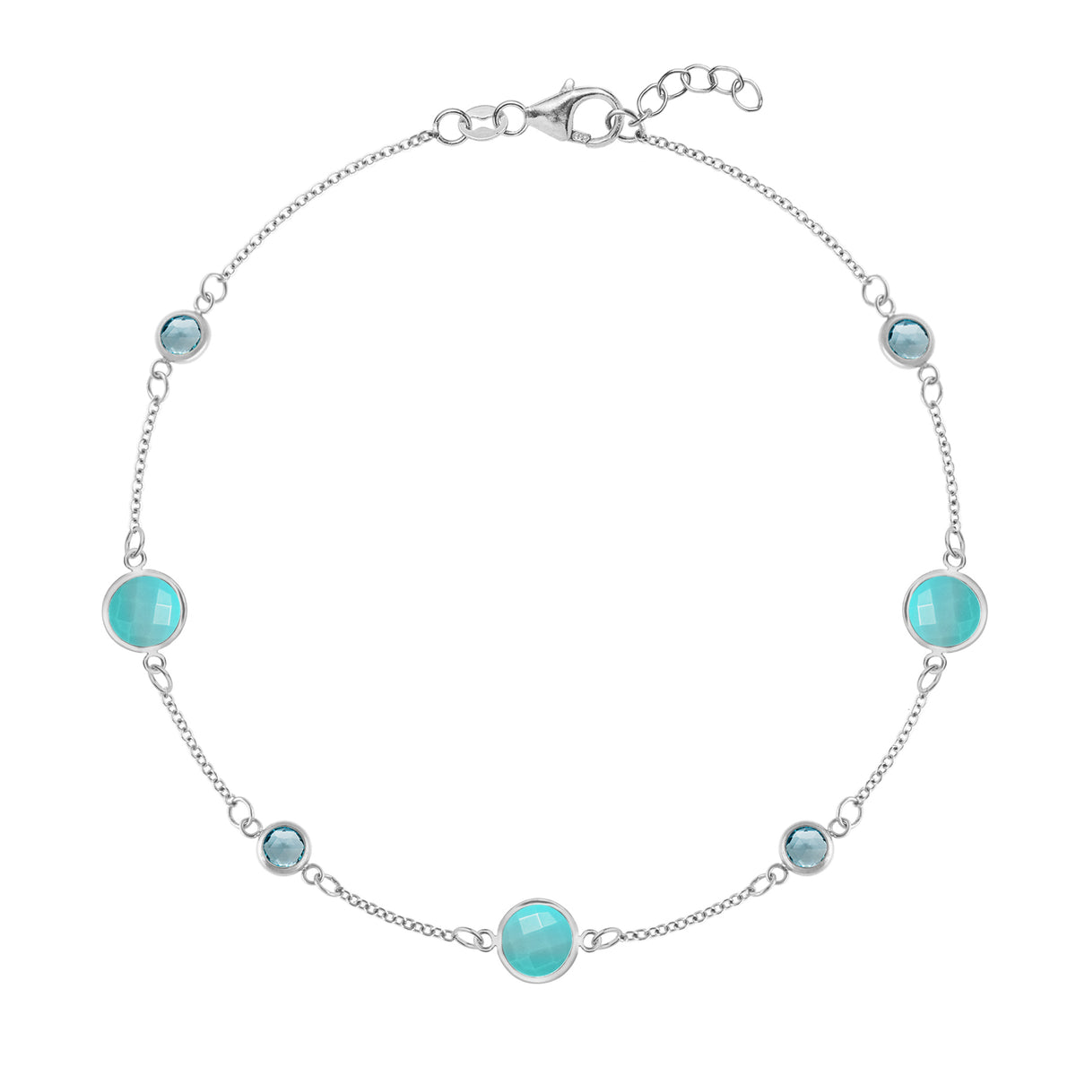3.7 TCW Round Topaz Lab Made Diamond- December Birthstone Bracelet 5