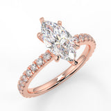 Stunning 1.05 CT Marquise Moissanite Engagement Ring with Pave Design 8
