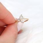 Stunning 1 CT Marquise Moissanite Engagement Ring with Cluster Design 6
