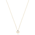 0.20 CT Round Moissanite Diamond Horsebit Pendant Necklace in Solid Gold 3