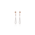 0.91 TCW Round Cut Moissanite Symmetrical Edged Long Diamond Earrings in Gold 1