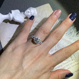 Stunning 1.5 CT Round Moissanite Engagement Ring with Split Shank & Pave Design 10