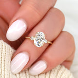 Stunning 2.5 CT Oval Moissanite Engagement Ring with Hidden Halo Design 4