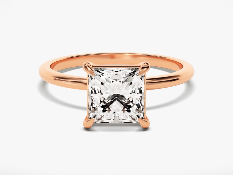 Stunning 1.5 CT Princess Moissanite Engagement Ring with Solitaire Design 5