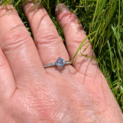 Round Cut channel Setting Cubic Zirconia in 925 Sterling Silver Ring 5