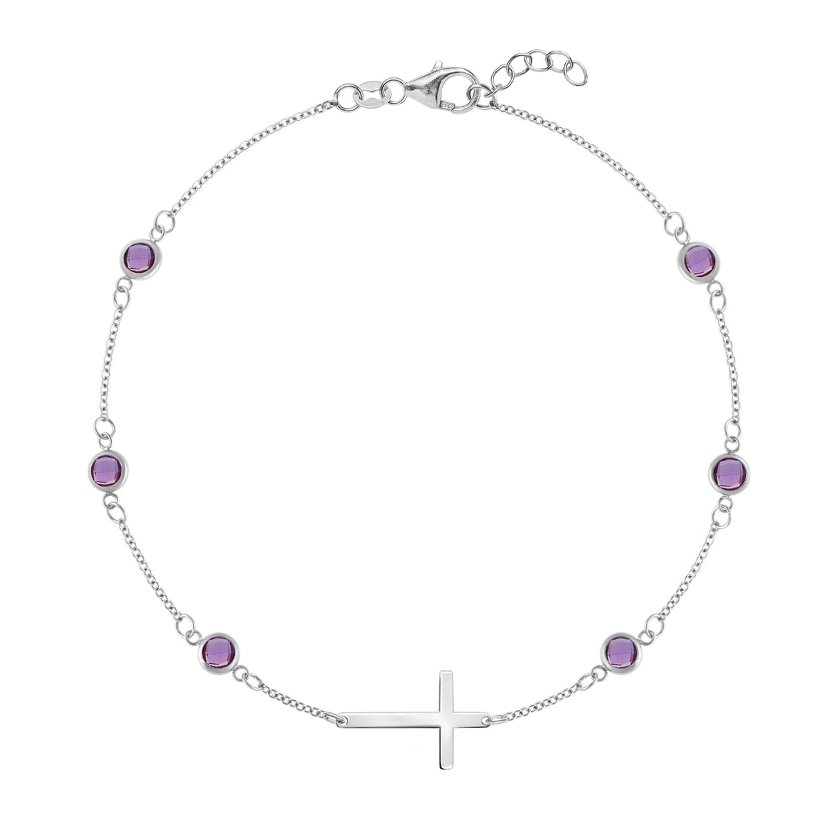1.5 CT Round Amethyst Lab Made Diamond- Feburary Birthstone Bracelets 5