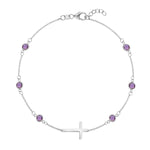 1.5 CT Round Amethyst Lab Made Diamond- Feburary Birthstone Bracelets 5