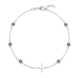 1.5 CT Round Amethyst Lab Made Diamond- Feburary Birthstone Bracelets 5