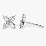 0.50 TCW Marquise Cut Moissanite Stud Earrings in Gold 4