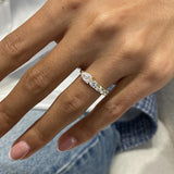 Stunning 1.13 CT Round & Pear Moissanite Stones Open Wedding Bands 5