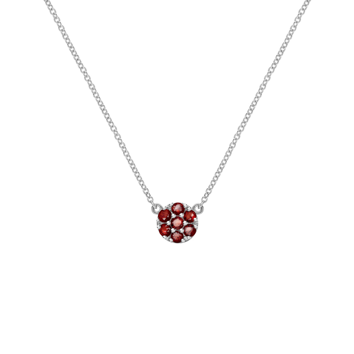 0.1 TCW Round Garnet Lab Made Diamond-January Birthstone Necklace 5