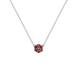 0.1 TCW Round Garnet Lab Made Diamond-January Birthstone Necklace 5