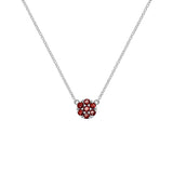 0.1 TCW Round Garnet Lab Made Diamond-January Birthstone Necklace 5