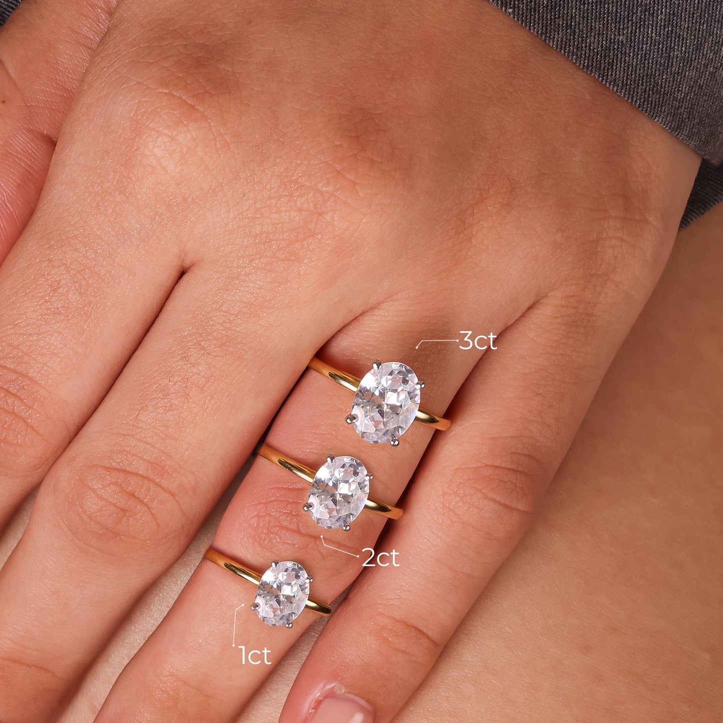 Stunning 1.0 CT Oval Moissanite Engagement Ring with Solitaire Design 8